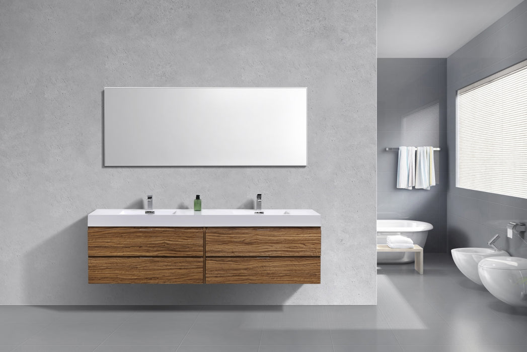 Bliss 72" Double Sink Wall Mount Modern Bathroom Vanity