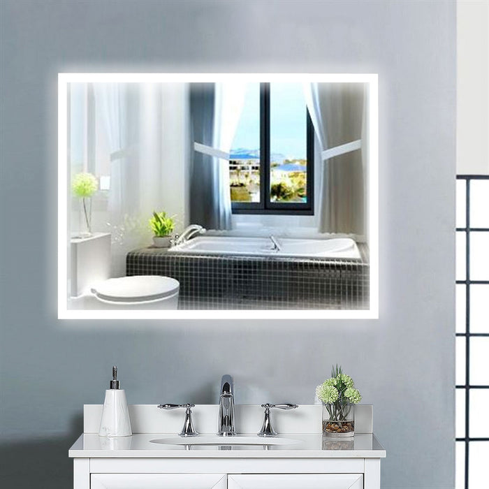 Frame 36" x 27" LED Bathroom Mirror with Touch Sensor