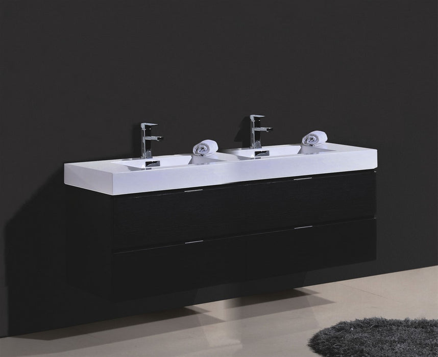 Bliss 72" Double Sink Wall Mount Modern Bathroom Vanity