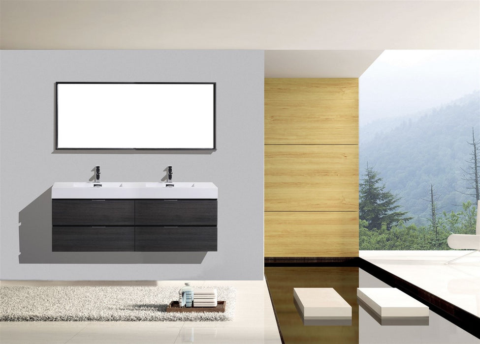 Bliss 72" Double Sink Wall Mount Modern Bathroom Vanity