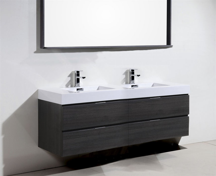 Bliss 72" Double Sink Wall Mount Modern Bathroom Vanity