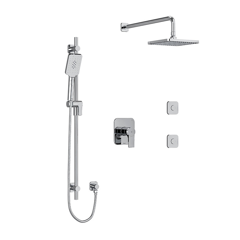 Riobel Fresk 3-Way System, Hand Shower Rail, Elbow Supply, Shower Head and 2 Body Jets