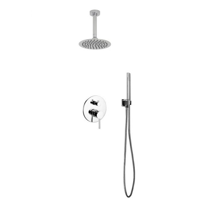 Aqua Rondo Shower Set With Ceiling Mount Rain Shower (Handheld)