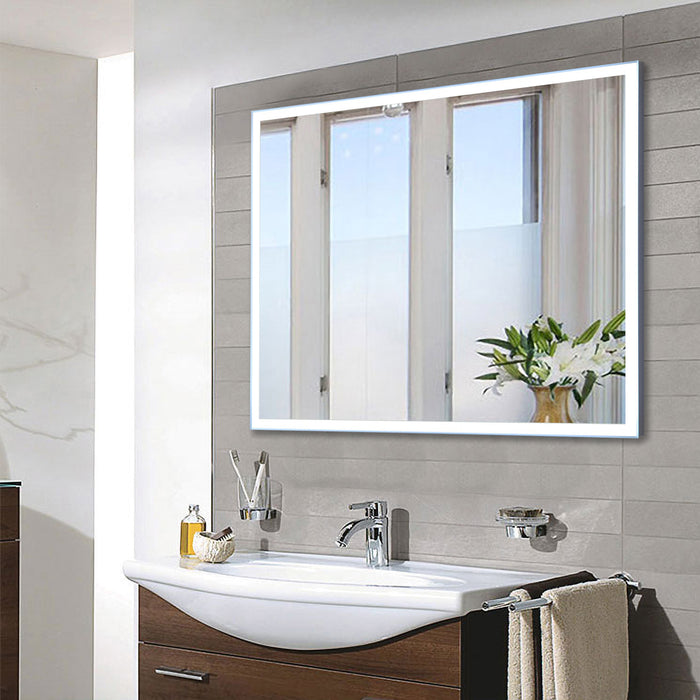 Frame 36" x 27" LED Bathroom Mirror with Touch Sensor